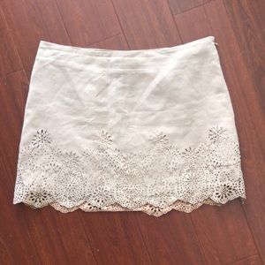 Light brown suede skirt